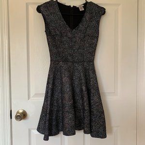 Holographic and Black A-Line Dress, Size Small
